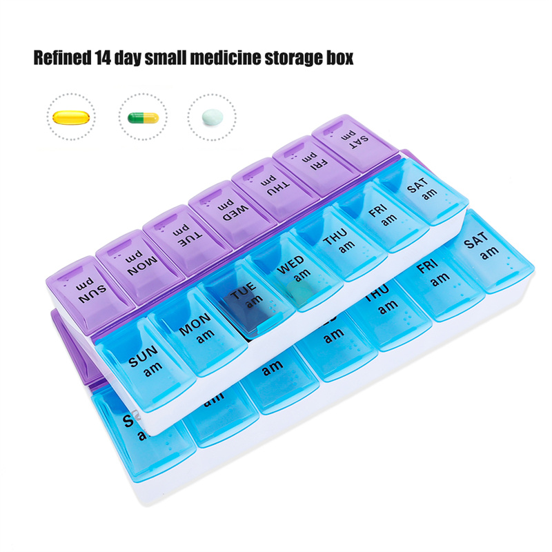 14 Lưới 7 Ngày Hàng Tuần Thuốc Trường Hợp viên thuốc Dispenser Lưu Trữ Container hộp kẹo cơ động bền Lưu Trữ Máy Tính Bảng Chủ