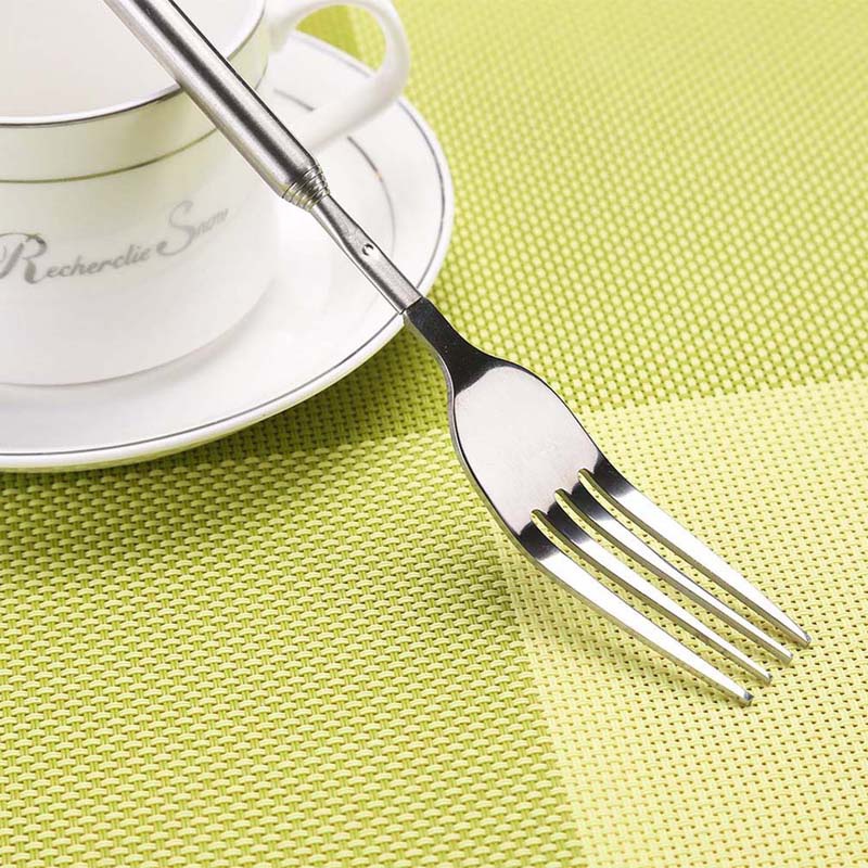 Hot Sale Stainless Steel BBQ Dinner Fruit Dessert Long Cutlery Forks Telescopic Extendable Fork Kitchen Tool