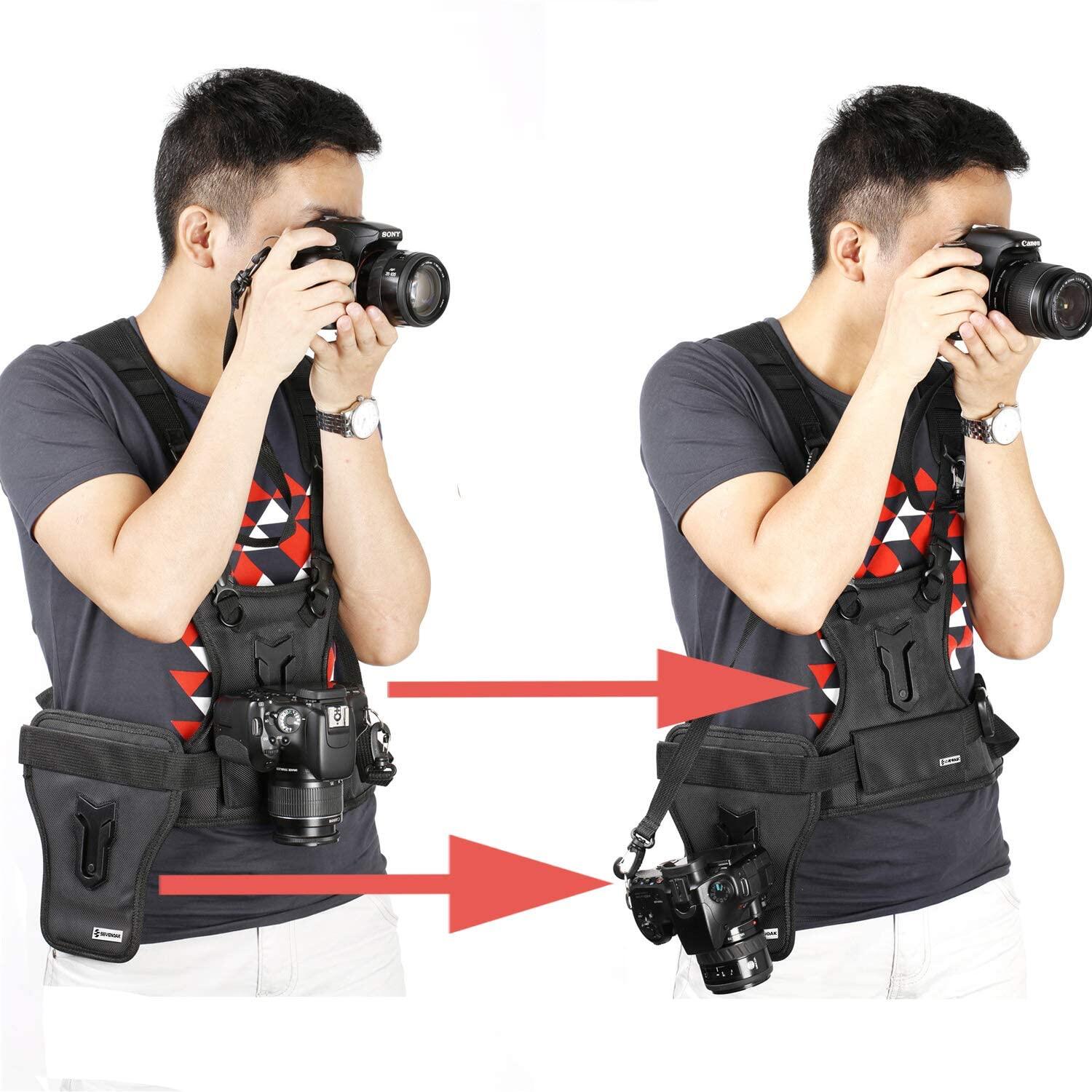 Multi Camera Carrying Chest Harness for Photo DSLR Cameras Support Straps BOYA Official Store