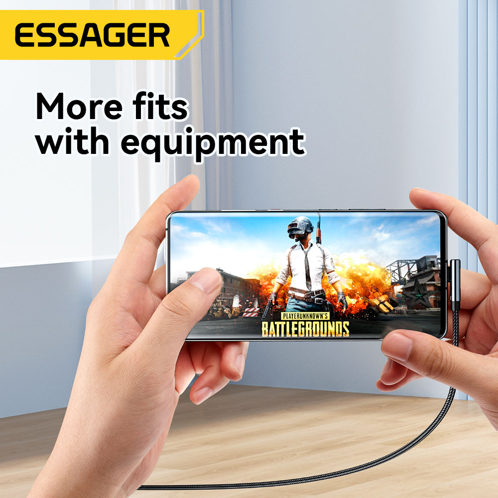 Essager Pd 100W Loại C Để Loại C Cáp Khuỷu Tay Màn hình hiển thị kỹ thuật số USB2.0 USBC Nhanh Chóng Sạc Điện Thoại Di Động Dữ Liệu Dây Cho Máy Tính Xách Tay Xiaomi cá mập đen điện thoại di động