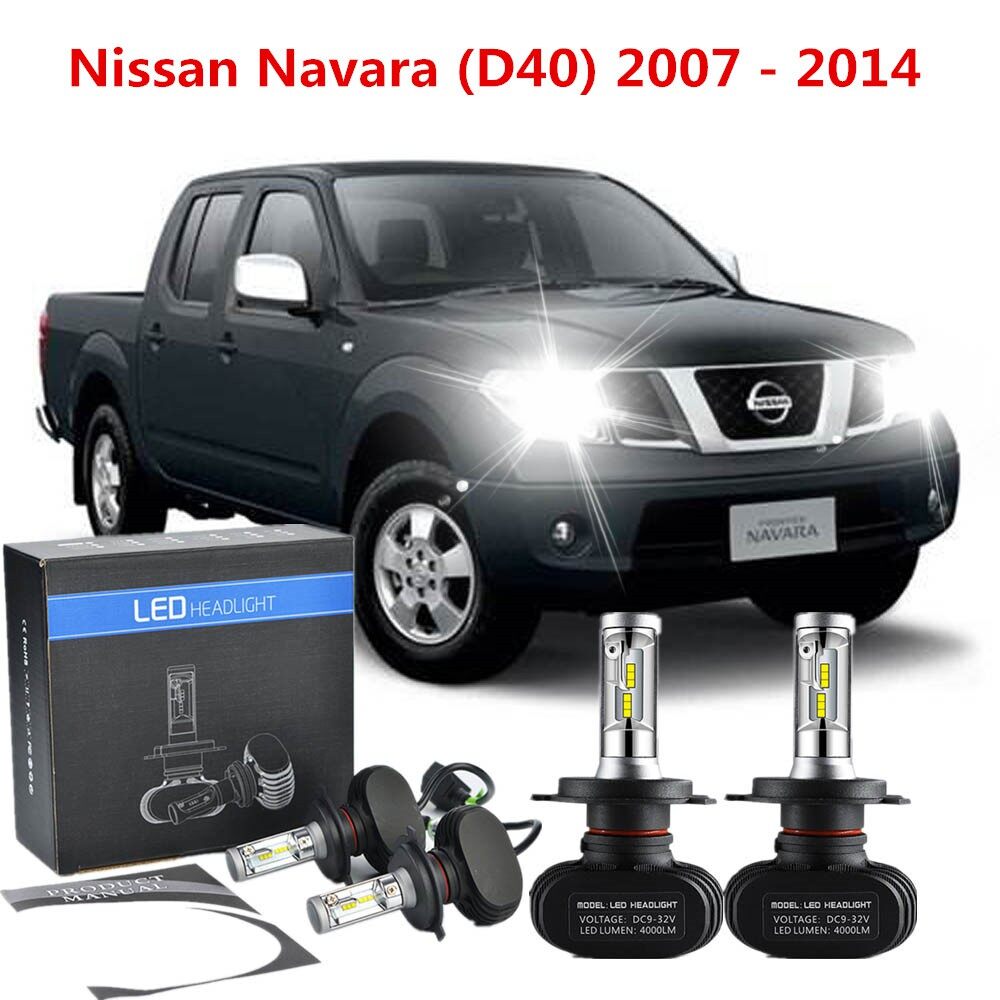 Nissan Navara (D40) 2007 - 2014(Head Lamp) H4 LED Light Car Headlight Auto Head light Lamp 6000k White Light