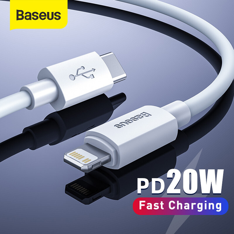 Baseus USB Loại C PD 20W cáp cho iPhone SE 11 12 13 14 Pro x XS 8 nhanh USB C Cáp cho iPhone loại C dây sạc