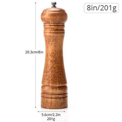 KONCO Wood Salt or Pepper Shakers Wooden Spice & Pepper Mills, Manual Herbs Mills with Adjustable Ceramic Kitchen Shakers 1 Piece