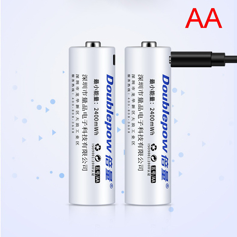 Battery Module Aaa Rechargeable Lithium AA/AAA Batteries Built-in USB Charger 2400mAh 1.5V ...