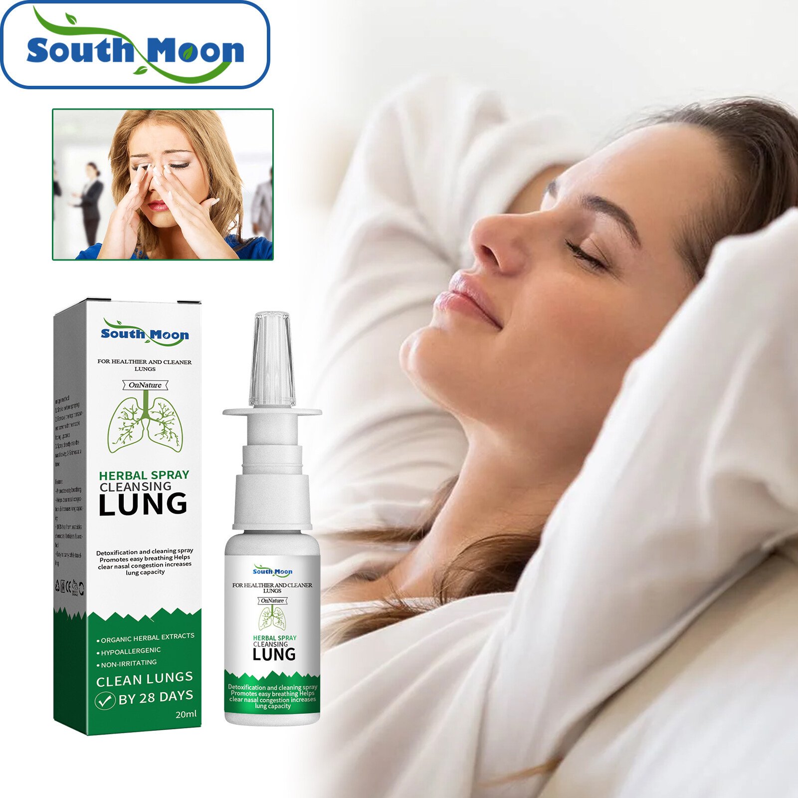 South Moon Lung Clearing Nasal Spray Cleansing Lung Detox Clean Spray