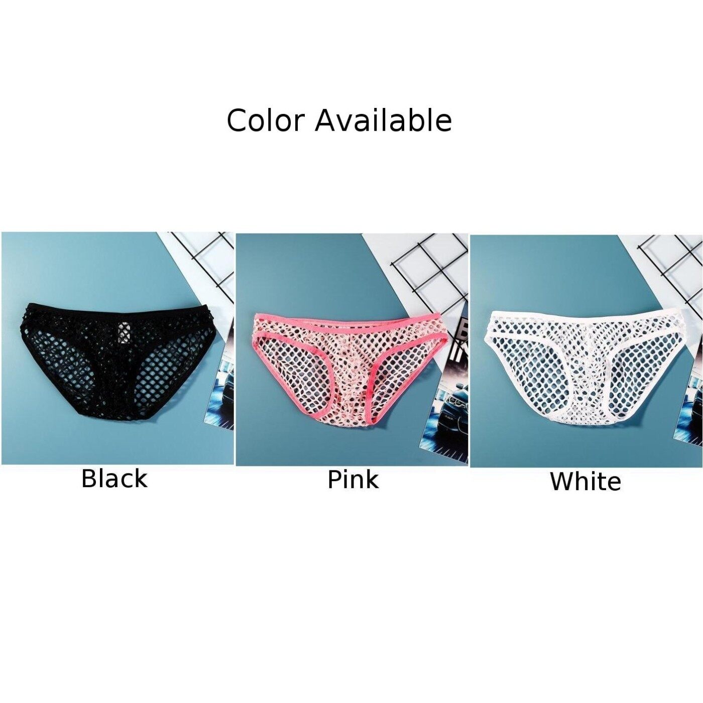 Mens Low-Rise Mesh Panties Knickers Bikini Underpants Briefs