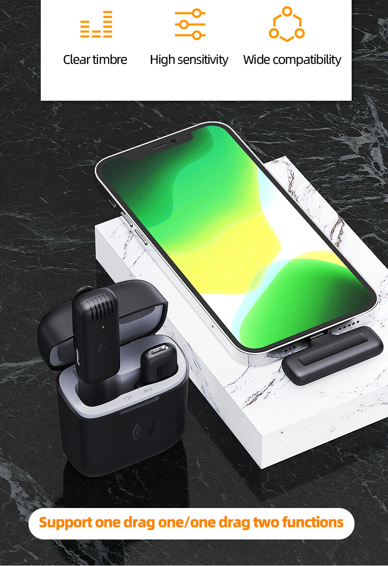 Micro Lavalier Không Dây Chuyên Nghiệp J10 Micro Ve Áo Mini Để Ghi Âm Youtube Vlog Live