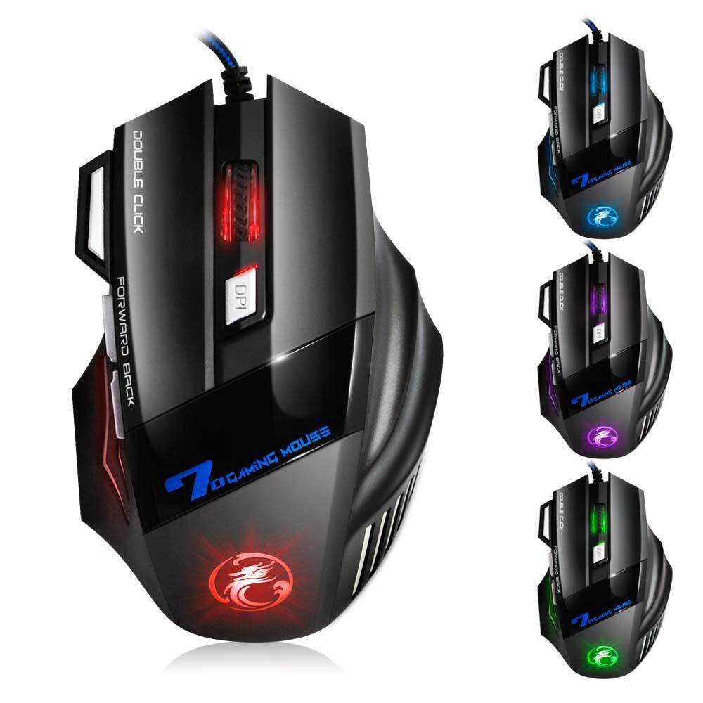 Chuột Chơi Game Công Thái Học Có Dây X7 7 Nút 5500 DPI Yên Tĩnh Có Đèn Nền Cho Máy Tính Xách Tay