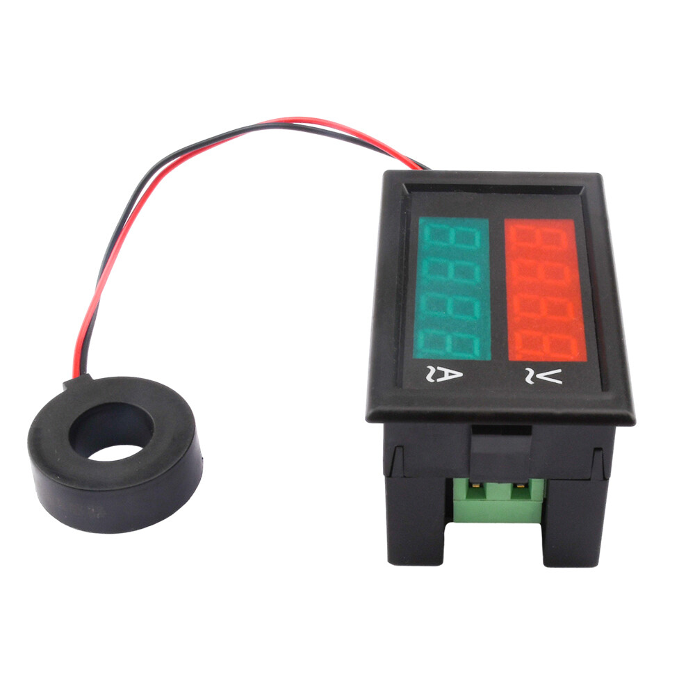 Foriot Đồng hồ đo vôn Ampe 300V 100A Vôn kế Điện áp và dòng điện mét kỹ thuật số hiển thị thời gian kép 0.39 inch LED điện áp cường độ dòng điện Tester