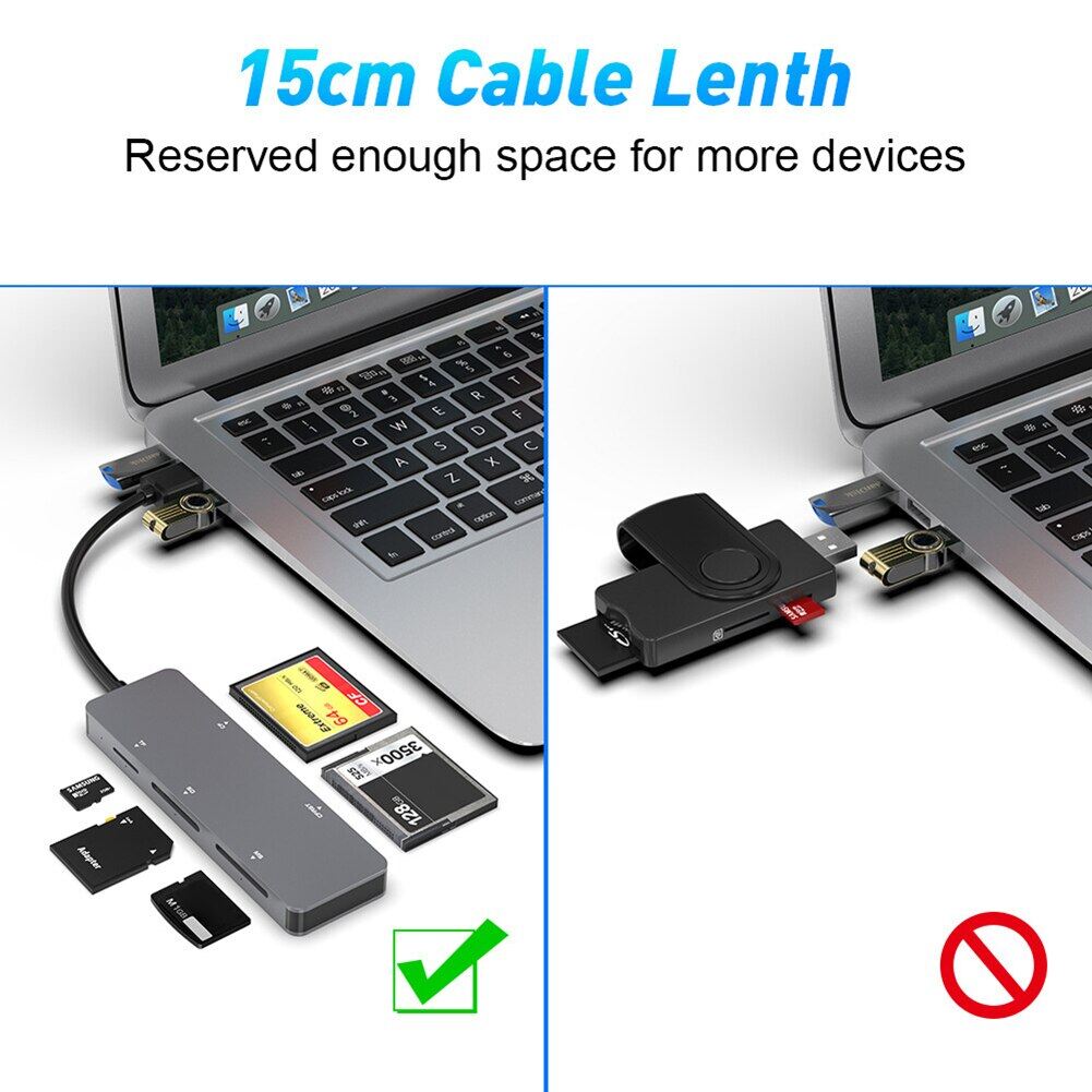 2 Card Reader USB 3.0 For Cfast/CF/XD/Secure Digital/TF Splitter Adapter Card Adapter For PC Laptop Access Cardreader Card Reader