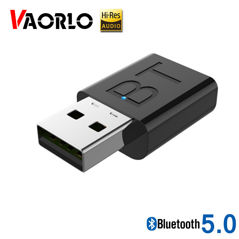 VAORLO Mini USB Bluetooth 5.0 Transmitter Receiver Stereo Audio 3.5mm AUX Jack For T V PC Headphones Home Car Wireless Adapter
