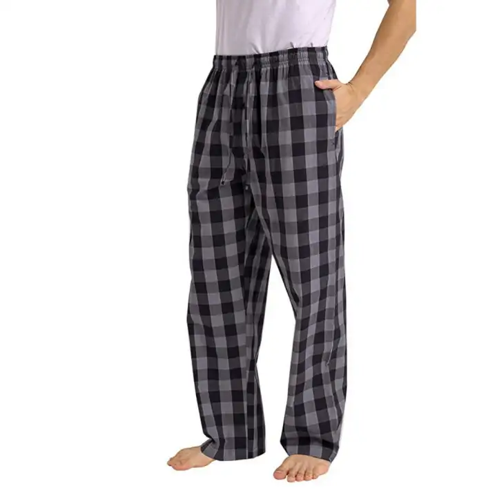 mens plaid jogger pajamas
