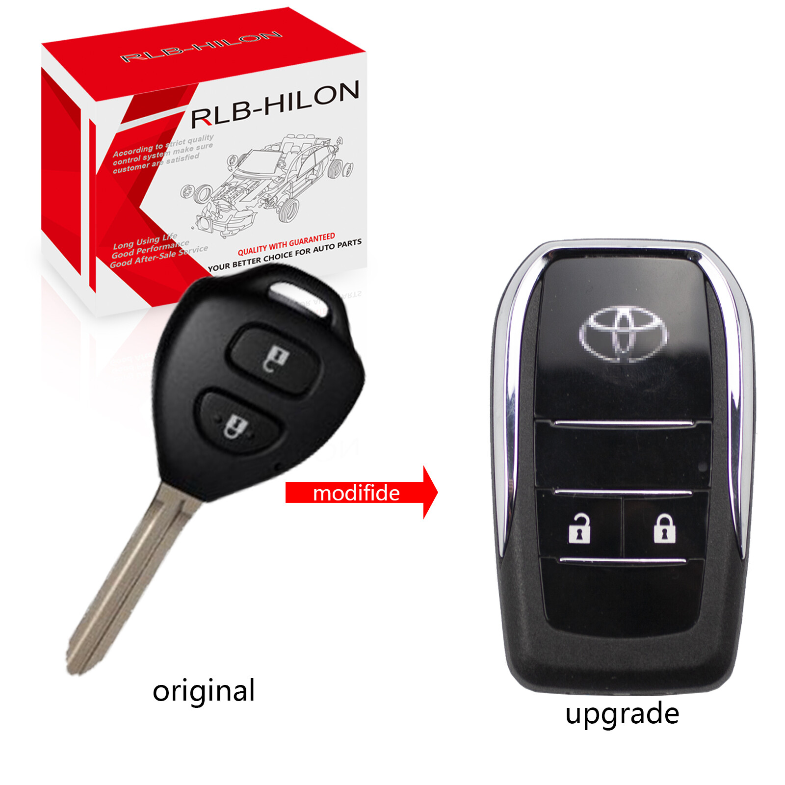 2Button Toyota Avanza Vios Wigo Rush Fortuner Innova Hilux Corolla Modified Folding Key Shell Car Key Case Key Holder
