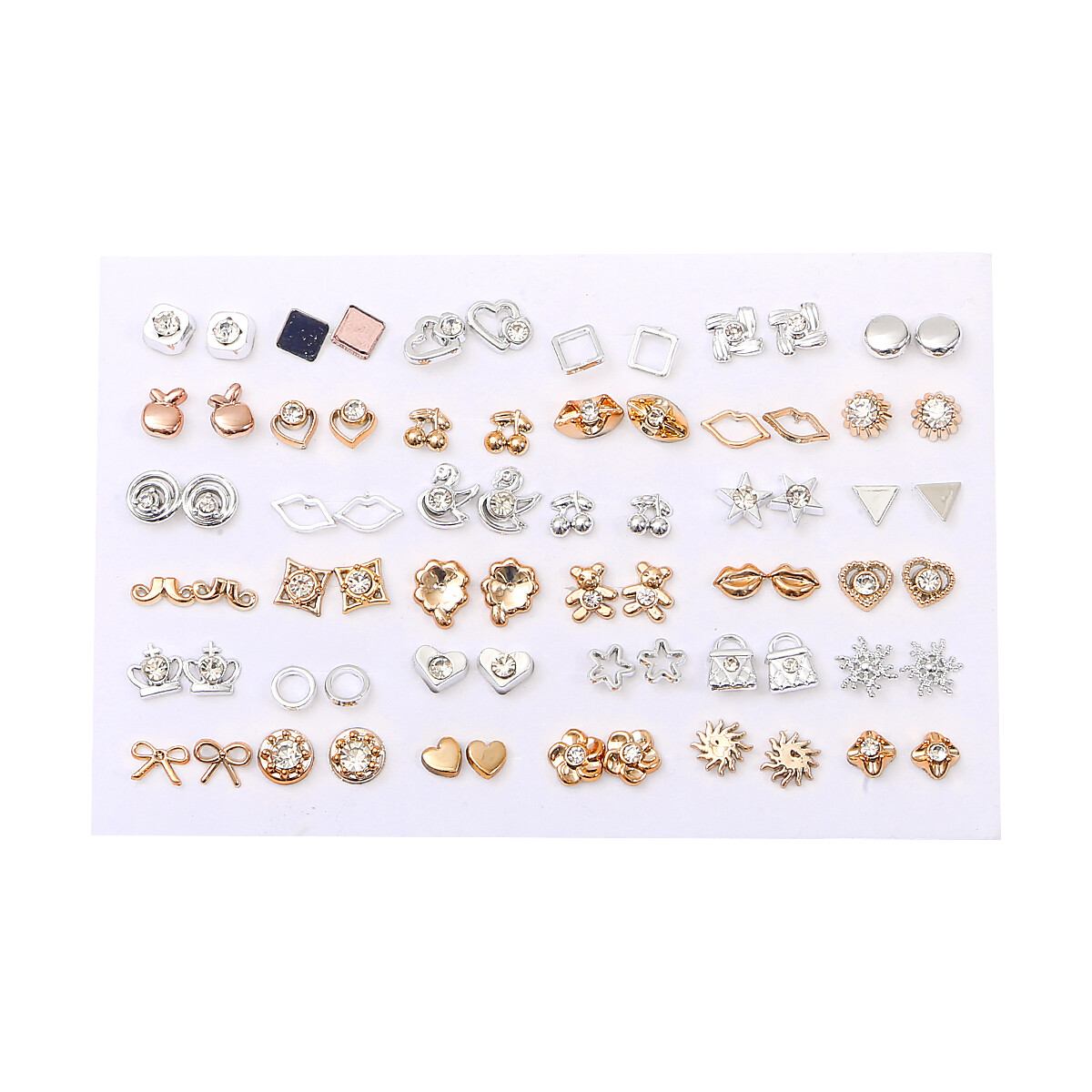 36 Pairs Korean Fashion Earrings Mixed Styles Ins Geometirc Pearls Flower Animal Fruits Plastic Stud Earrings Set For Girls Ladies Jewelry Gifts