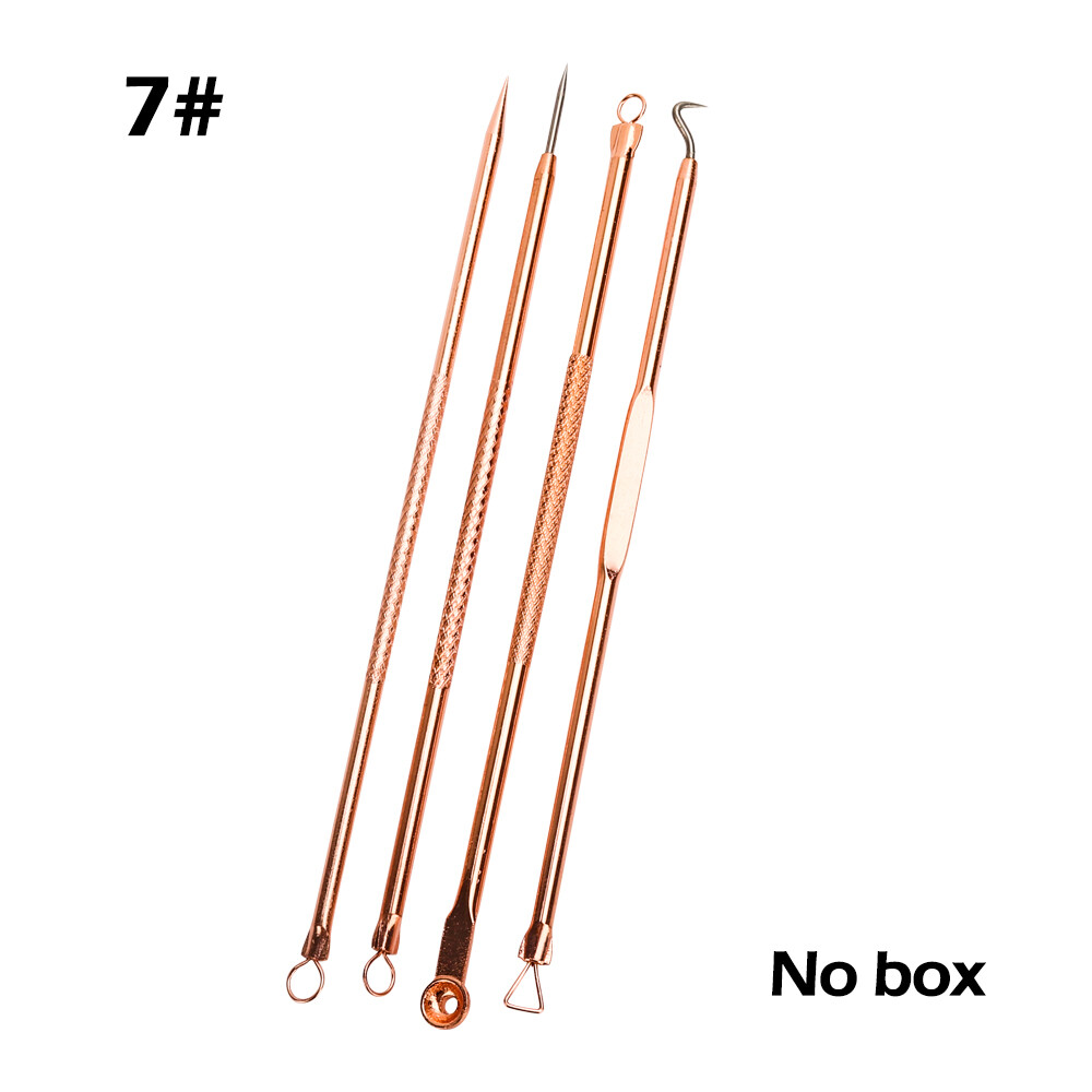 4 Pcs Stainless Steel Blackhead Remover Needle Tool Kit Professional Blackhead Acne Comedone Pimple Blemish Extractor Beauty Tool