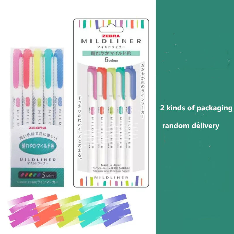 Mildliner Highlighters Zebra MILDLINER WKT7-5C-NC NC5 U2013 Set Astringency Di Evidenziatori Zebra Pen