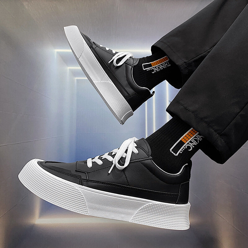 VASIBAEN Shoes Little white shoes men's sports and leisure heights men's tide shoes pure color versatile thick sole shoes