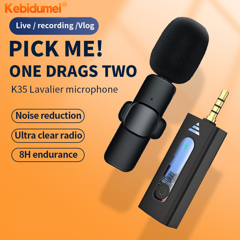 Kebiumei mic-rô không dây 3.5mm Micro Dây chuyền Micro điện dung đa hướng cho máy ảnh điện thoại thông minh ghi âm