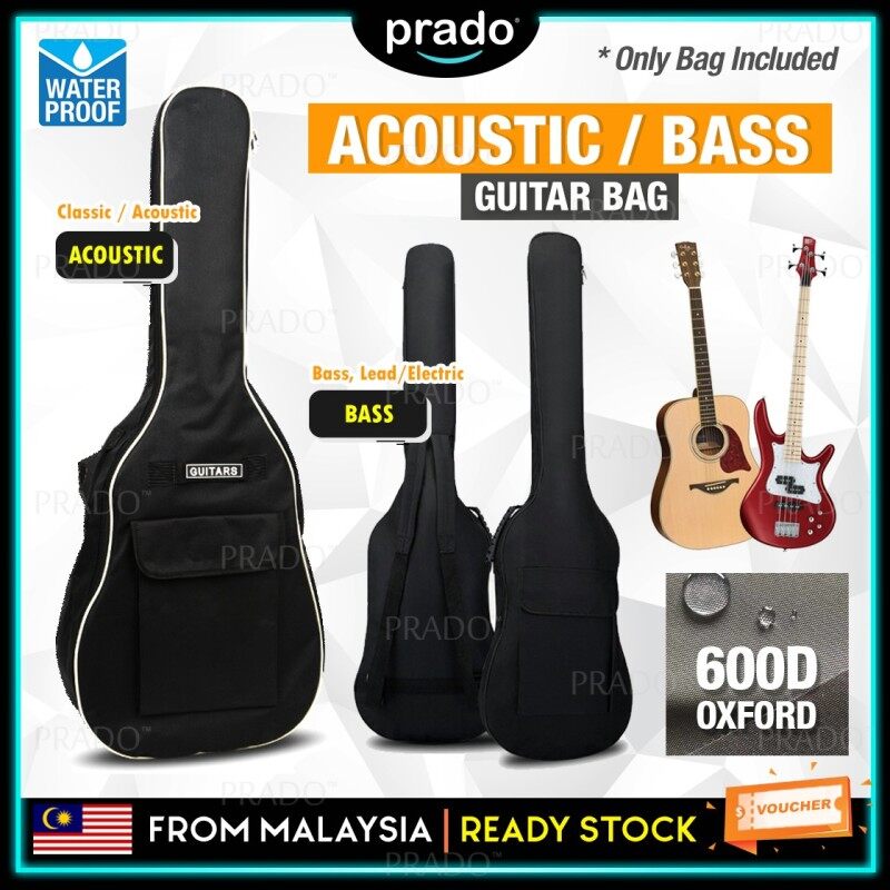 PRADO Malaysia Waterproof Guitar Bag Double Straps Thick Backpack Acoustic Bass Electric Pad Oxford Soft Case 40/41 Inch Beg Malaysia