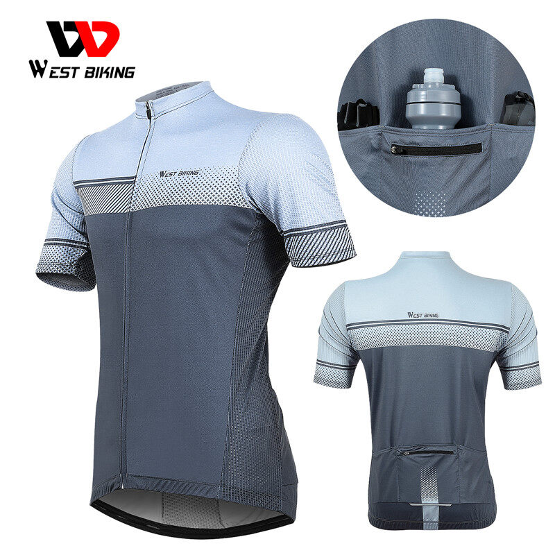 WEST BIKING Cycling Sports Jersey Summer Comfortable Short Sleeve MTB Road Bike Riding Jersey Cool Quick Dry Men Cycling Clothing