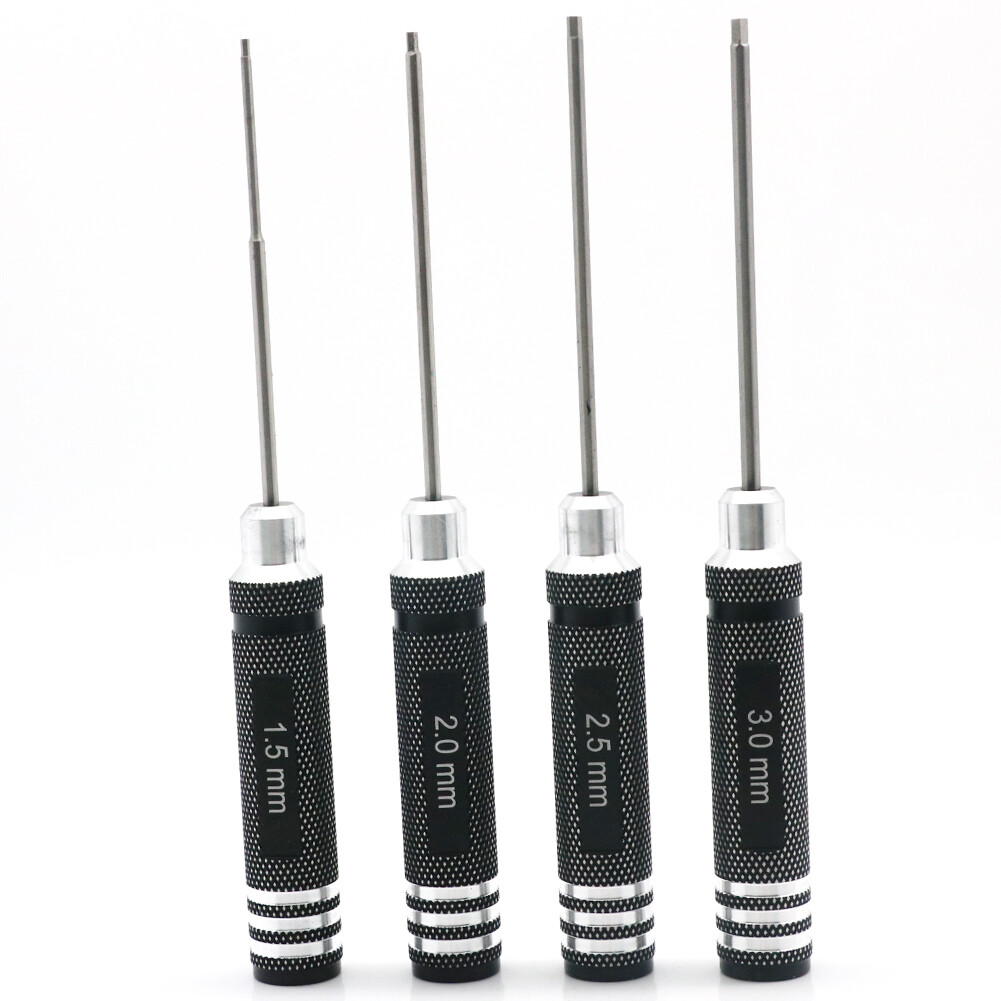 RC Tools 4 pcs hex screw driver set titanium plating hardened 1.5 2.0 2.5 3.0mm screwdriver For helicopter toys