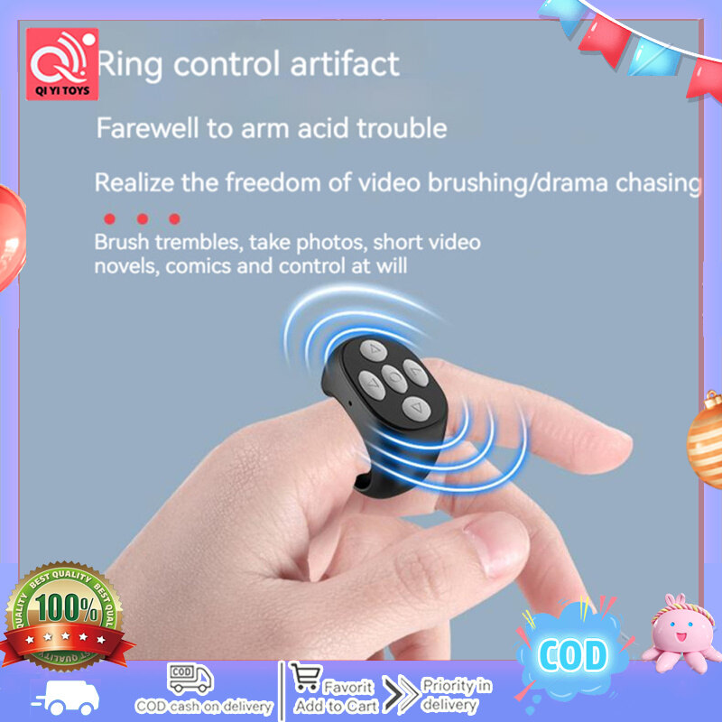 【Hot Sale🥇】Tik Tok Ring Remote Control Portable Bluetooth-compatible Mobile Phone Selfie Timer Page Turner Controller
