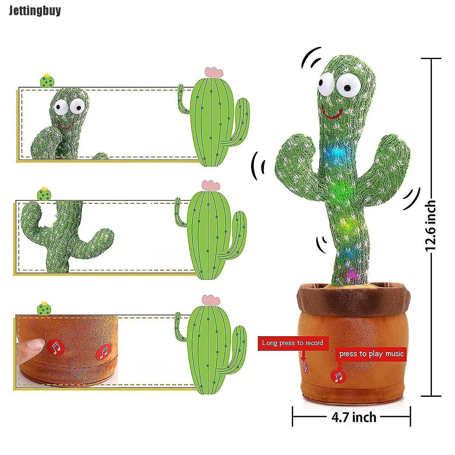[Jettingbuy] Dancing Cactus Toy,Talking Repeat Singing Sunny Cactus Toy(120 Songs)