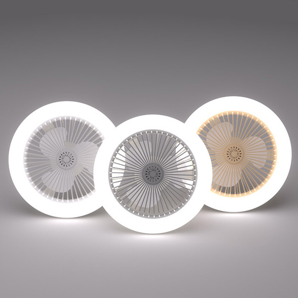 Simple Modern screw 30W E27 ceiling fan slim modern LED light fan with light remote control fan-colorful
