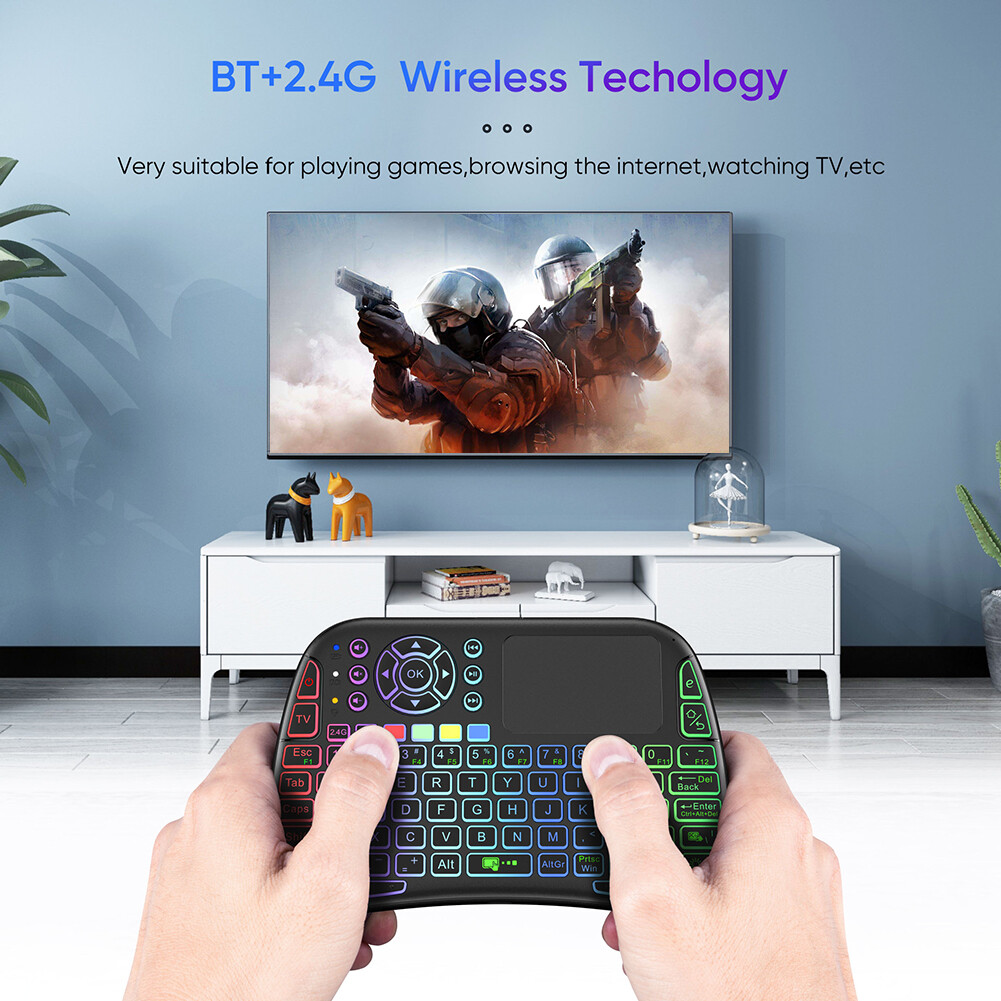 RGB Backlight Mini Wireless Keyboard With USB Receiver Keyboard for Mac OS Linux