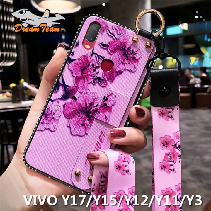 For Vivo Y17 Vivo Y15 Vivo Y12 Vivo Y11 Vivo Y3 Phone Case Flower Diamond Korean Style Designed Cover Hard Silicone Lanyard Wristband Bracket Casing Lazada Ph