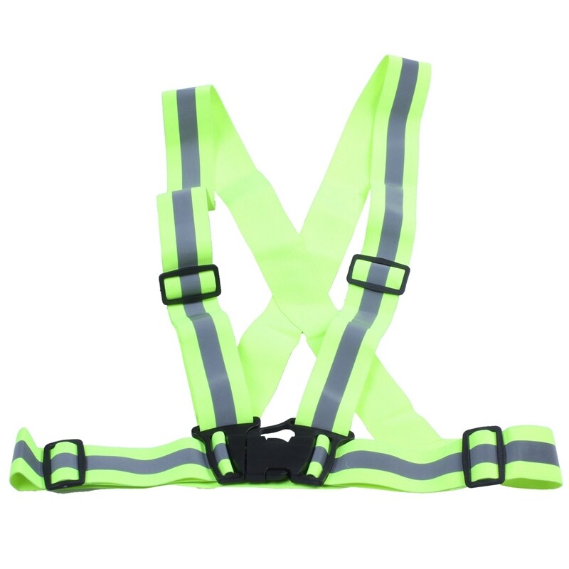 Reflective Safety Vest Reflective Belt Visibility Cross Belt Band Harness Belt Waist Belt, Green