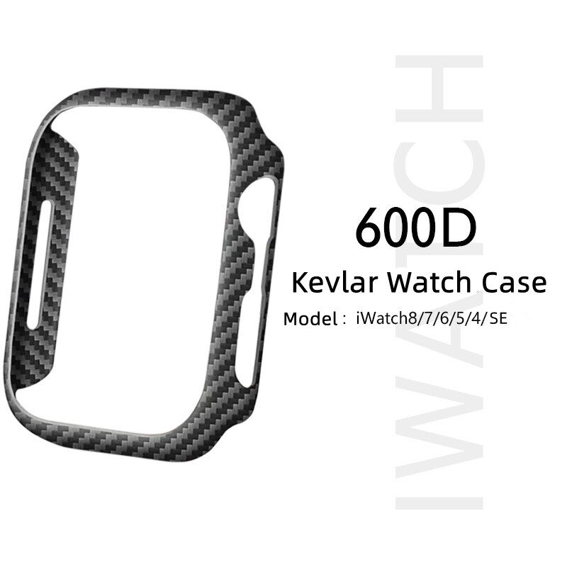 Carbon fiber case for apple watch 49mm 45mm 44mm 41mm luxury ultra-thin aramid fiber watch cover/casing for apple watch ultra 2 series 9 8 7 se 6 5 4（not include watch）