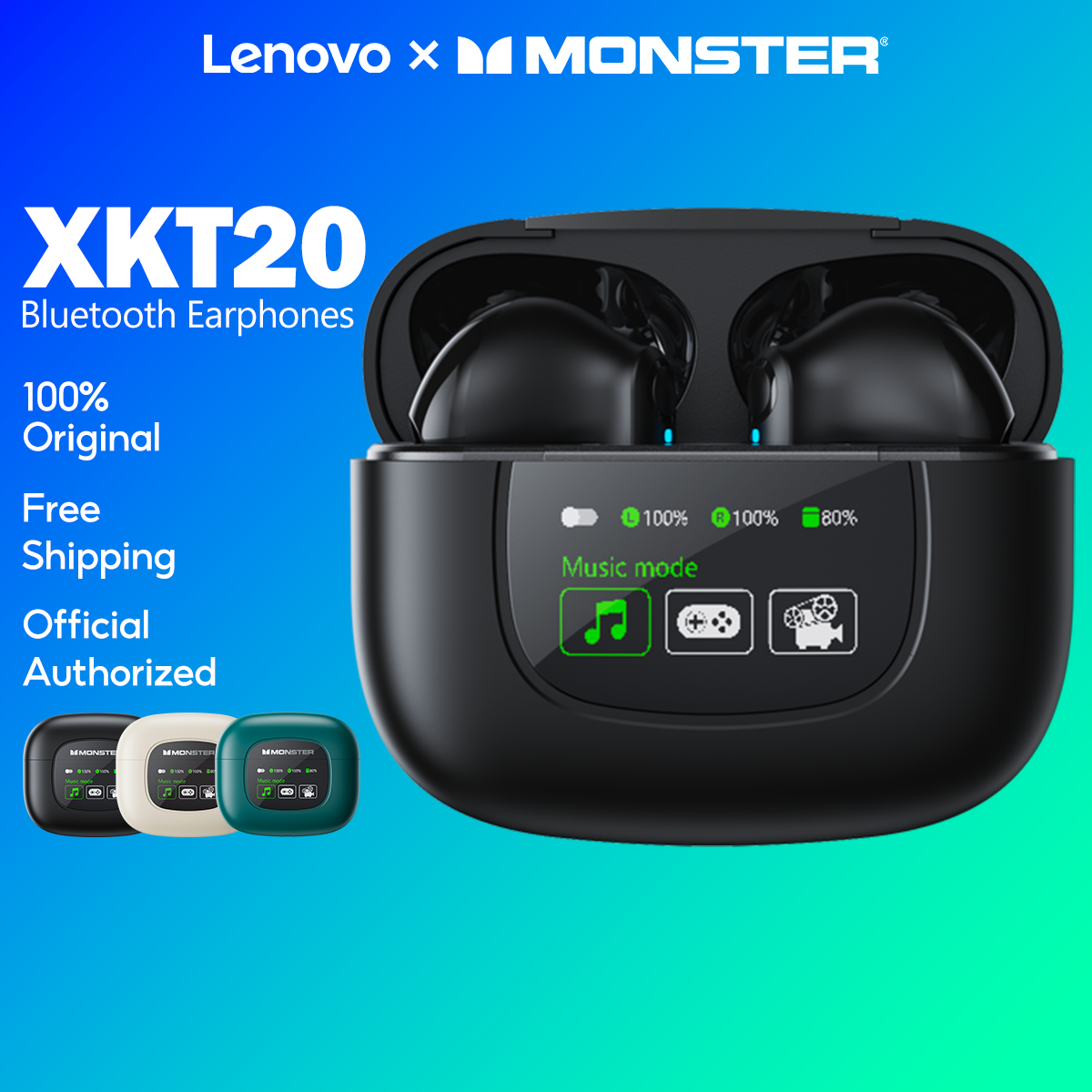 Monster XKT20 Bluetooth Earphone Wireless HIFI Sound Quality Smart