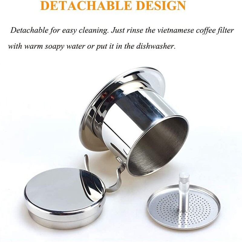 Vietnamese Coffee Filter Portable Coffee Press Maker Reusable Phin Infuser Strainer Pot Coffee Drip Brewer Manual Coffee