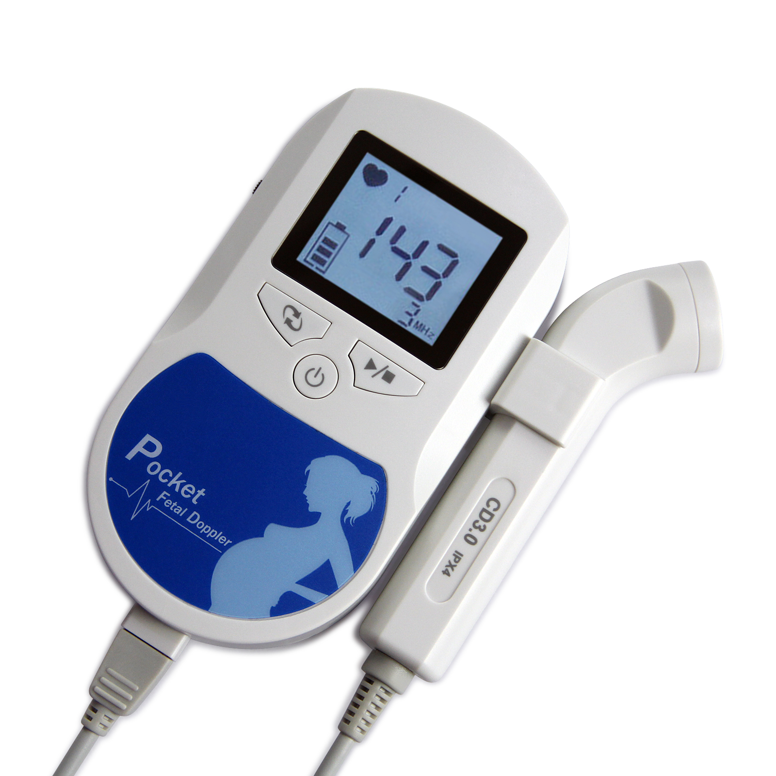 CONTEC Baby Sound C Fetal Doppler Baby Heartbeat Detector 3Mhz Probe ...
