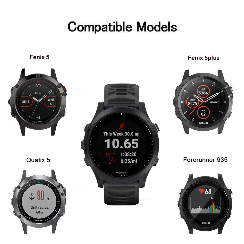 For Garmin Forerunner 945 Straps, Silicone Bands for Garmin Forerunner 945/935 Smart Watch