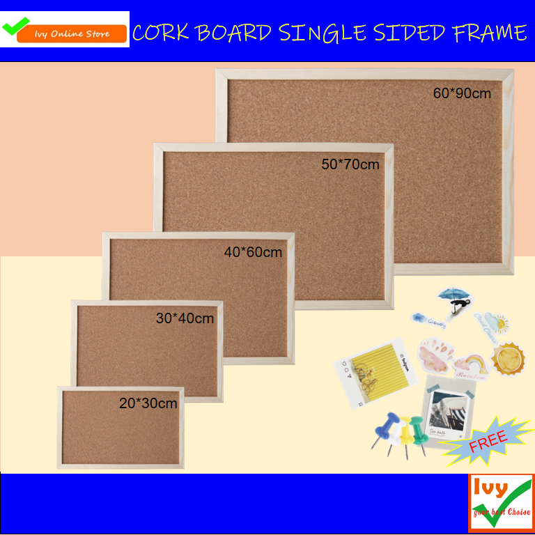 Cork board Wood Framed Cork Bulletin Board Memo Photo Wall Board (got
