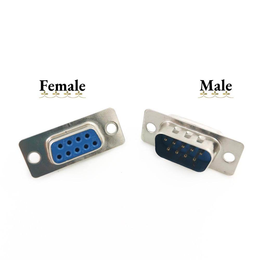10sets DB9 RS232 Parallel Serial Port 2-Rows 9 Pin D Sub 10pcs Male/Female Solder Connector Plastic Shell Cover