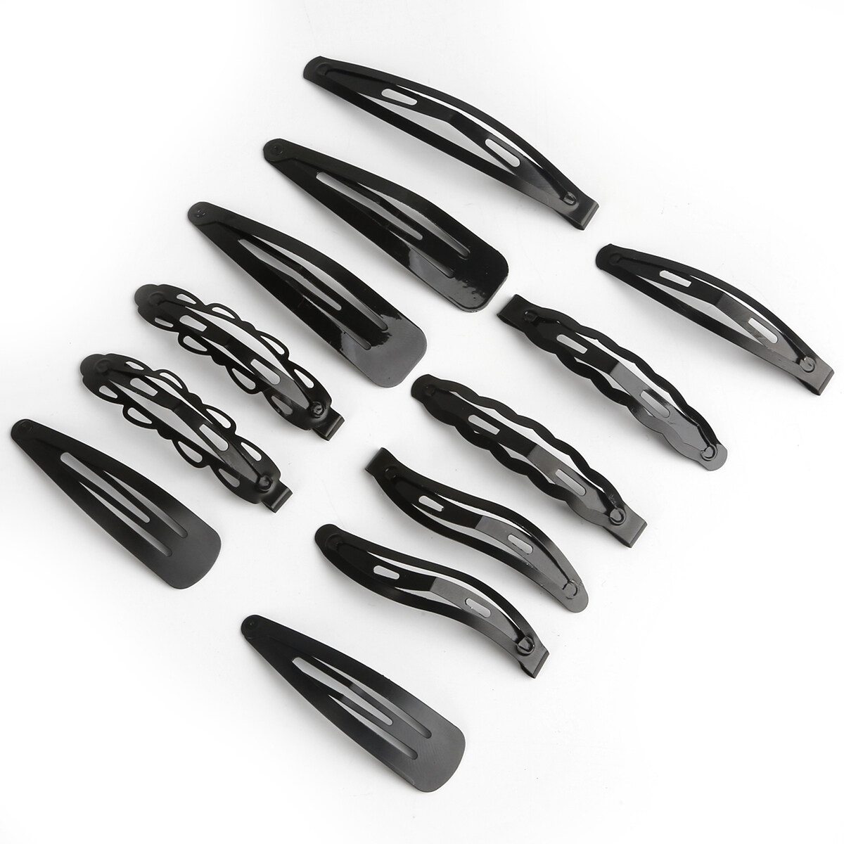 Đen 12 Cái/Bộ Kim Loại Kẹp Tóc Cặp Tóc Đơn Giản BB Clips Kẹp Tóc Cho Cô Gái Womens Hairgrips Phụ Kiện Tạo Kiểu Tóc