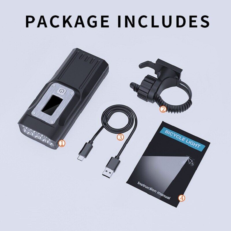 Natfire ngtr60 powerful bike light oled display 10000mah rechargeable bicycle headlight flashlight type-c charging 2000lm lamp