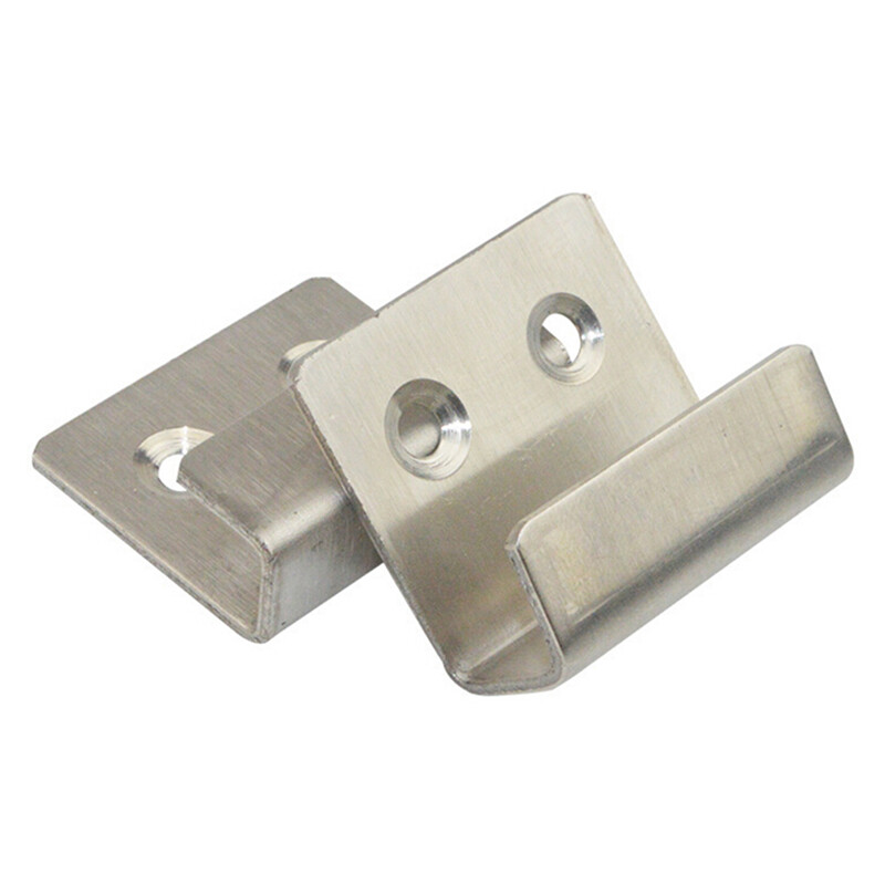 4 cái thép không gỉ phẳng J móc treo đồ Gạch gốm biển quảng cáo bảng trưng bày chủ gắn tường móc trọng tải lớn chân đế