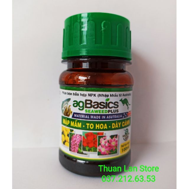 Phân Bón NPK Hỗn Hợp agBasics SEAWEEDPLUS nhập Úc chai 100ml