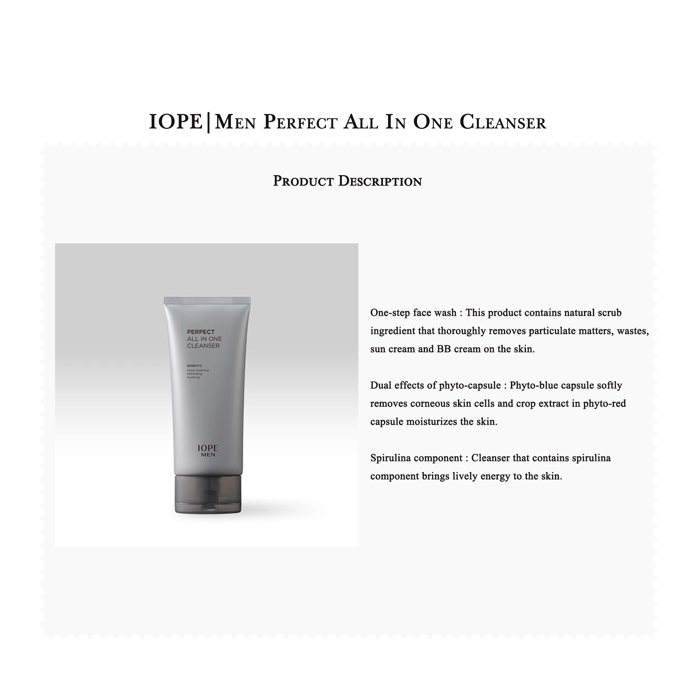 IOPE | Sữa rửa mặt nam hoàn hảo tất cả trong một (125ml)