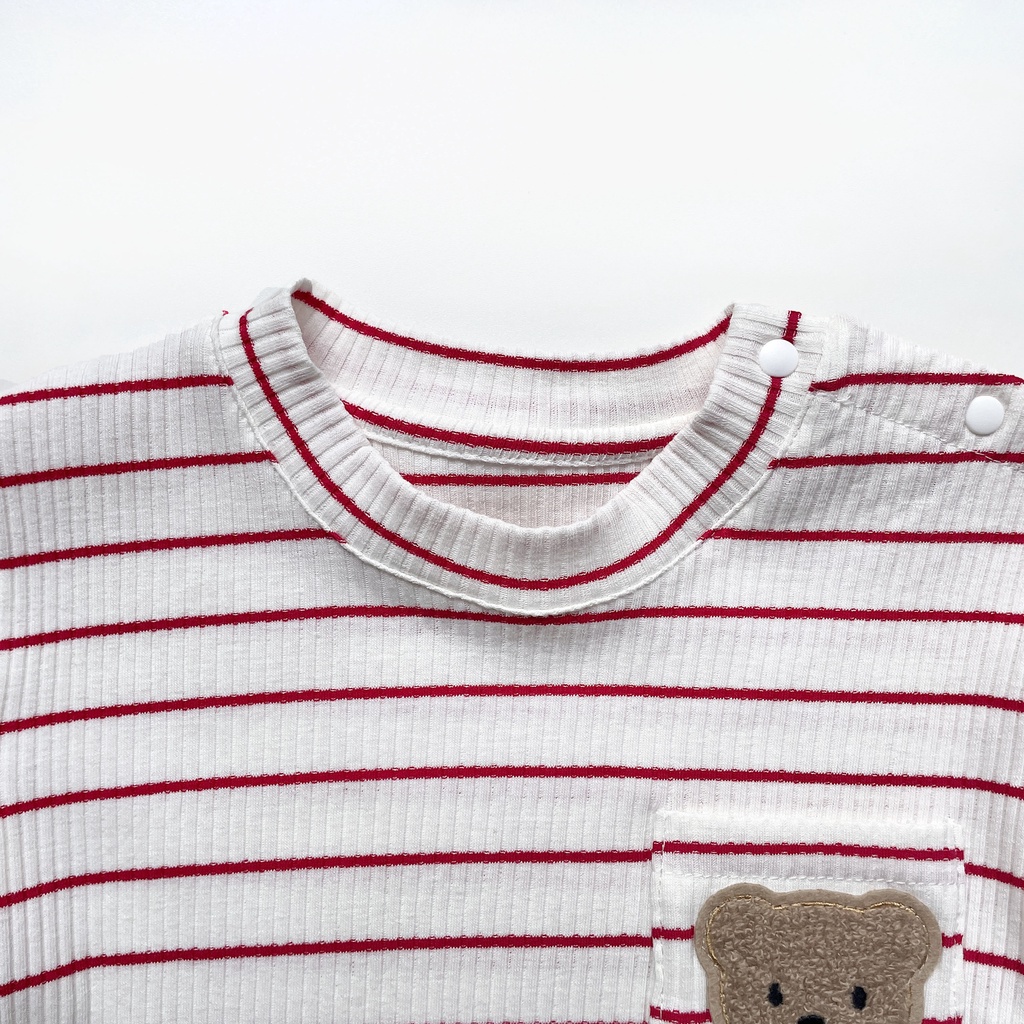 Summer Baby Short Sleeve Bodysuit Stripe Three color Baby Pullover Romper Thin Newborn Jumpsuit
