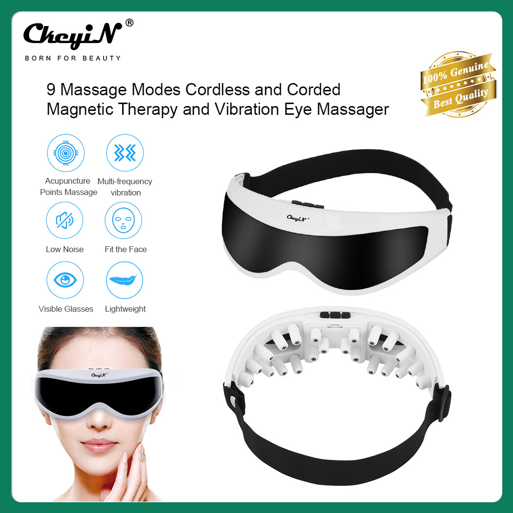 Ckeyin Electric Eye Massager Portable Magnetic Therapy Eye Massage Tool With 9 Massage Modes For