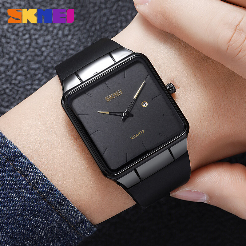 Đồng Hồ Nam Xa Xỉ SKMEI Thương Hiệu Thường Ngày Thời Trang Đồng Hồ Quartz PU Nam Dây Đeo Đồng Hồ Chống Nước