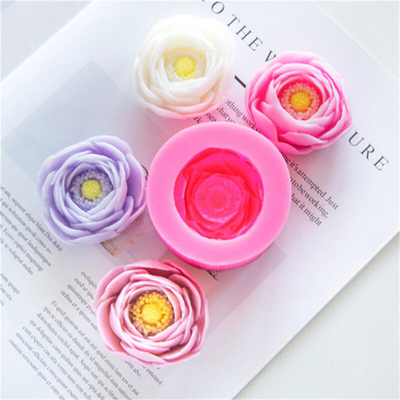 Hoa mẫu đơn xà phòng làm thủ công khuôn silicon làm trang trí bánh fondant khuôn nến