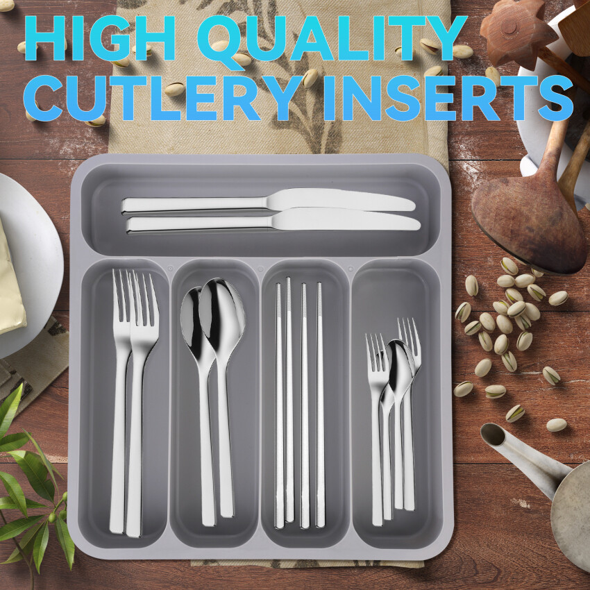 Retractable Cutter And Fork Storage Tray Cross-Border Storage Box Chopsticks Spoon Shelving Tray Kitchen Drawer Cutlery Organizing Box
