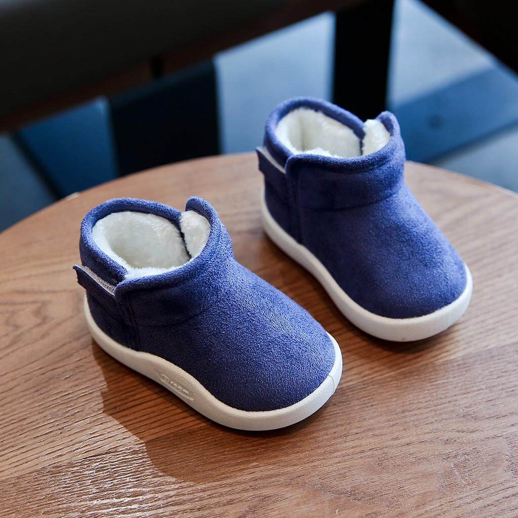 Toddler Infant Kids Baby Boys Girls Solid Winter Warm Short Boots Booties Shoes