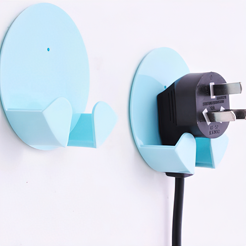 2 Chiếc Móc Lưu Trữ Gắn Tường Chất Lượng Cao Giá Giữ Ổ Cắm Điện Móc Dính Phích Cắm Dây Gia Đình Giá Đựng Đồ Văn Phòng Tại Nhà Phòng Tắm